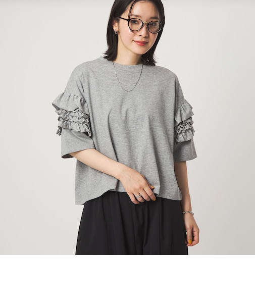 【WEB限定】＜at ease＞袖フリル  ショートスリーブ カットソー