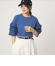 【WEB限定】＜at ease＞袖フリル  ショートスリーブ カットソー