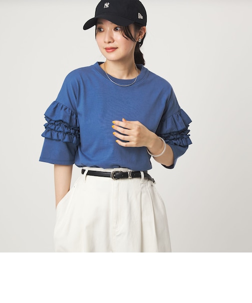 【WEB限定】＜at ease＞袖フリル  ショートスリーブ カットソー