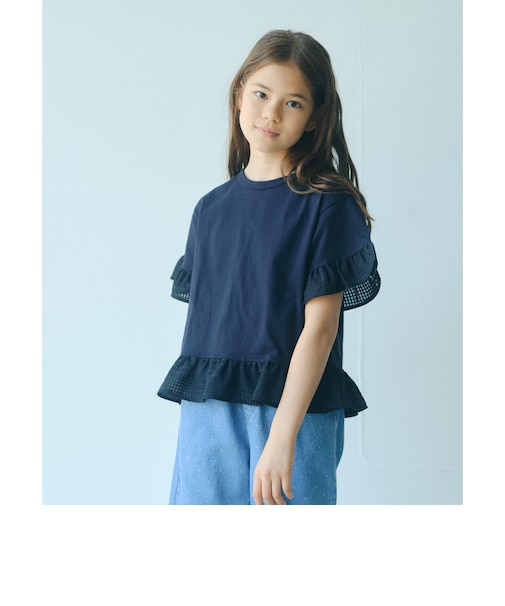 チェック フリル Tシャツ / キッズ 140cm-160cm