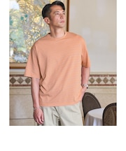 フェード ボーダー クルーネック 半袖 Tシャツ