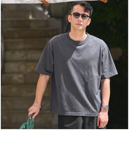 オーバーダイ クルーネック 半袖 Tシャツ カットソー