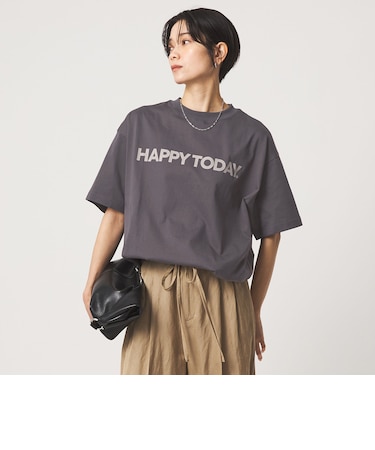 ヘムギャザー ロゴ Tシャツ