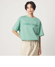 ヘムギャザー ロゴ Tシャツ