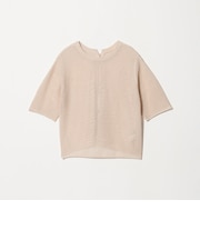 メッシュ クルーネック リボン ショートスリーブ ニット
