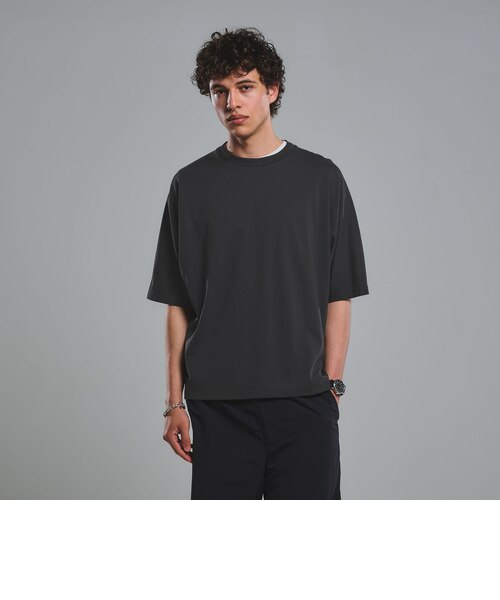 ドルマンスリーブ クルーネック 半袖Tシャツ -UVカット・接触冷感・遮
