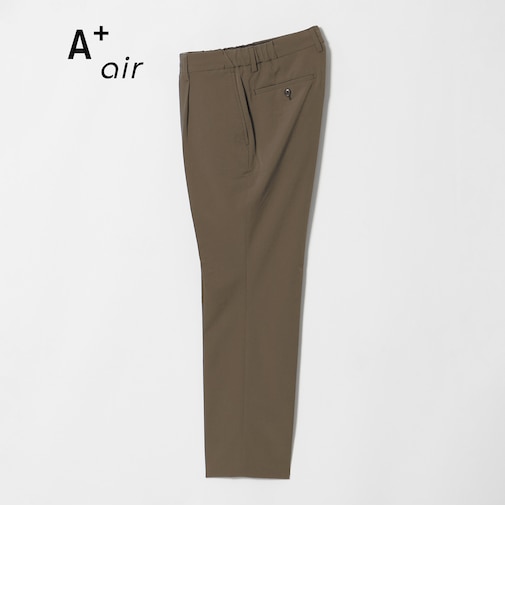 A+ air ポリエステル ミニ チェック 1プリーツ スラックス