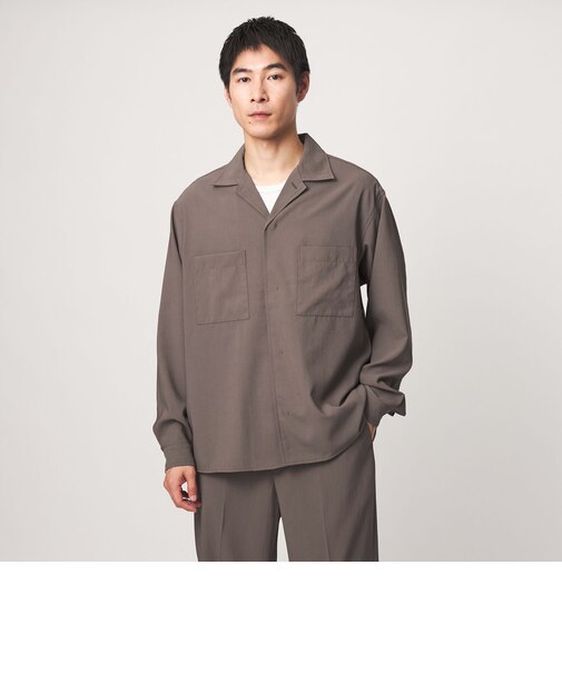SHIELDRY フライフロント 長袖 オープンカラー シャツ -伸縮性・UVカット・遮熱-