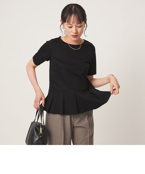 スムース イレヘム ペプラム カットソー 接触冷感