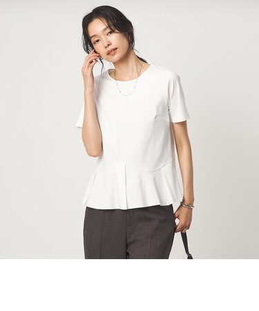 スムース イレヘム ペプラム カットソー 接触冷感