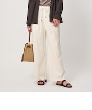 BREEZE LINEN ブリーズリネン ワイド パンツ 3 オフホワイト