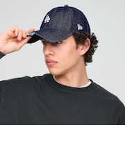 【別注】<NEW ERA>9TWENTY ダメージ デニム LA キャップ ネイビー