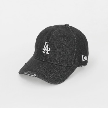 【別注】＜NEW ERA＞9TWENTY ダメージ デニム LA キャップ ブラック