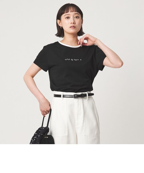 <To b. by agnes b.コラボ>ロゴ リンガー Tシャツ