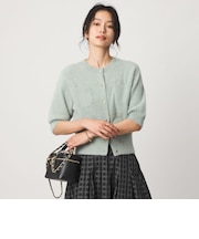 フラッフフェザー ハーフスリーブ ニット カーディガン