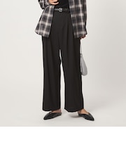 ソモウライク 2タック ワイド パンツ ウォッシャブル ストレッチ
