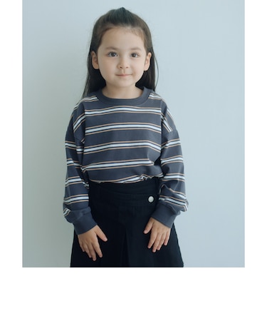 フトピッチ ボーダー ロングスリーブ Tシャツ / キッズ 100cm-160cm