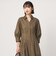 ［size SHORTあり］シャツ襟 フィット＆フレア タック 5分袖 ワンピース