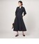 ［size SHORTあり］シャツ襟 フィット＆フレア タック 5分袖 ワンピース