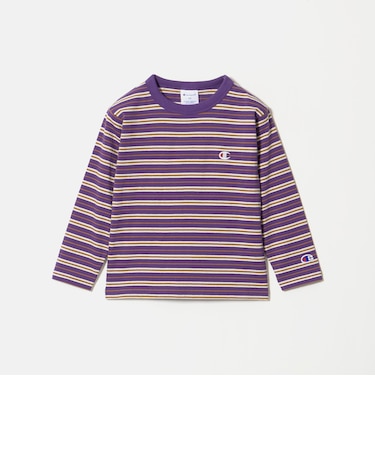 <Champion>ボーダー ロングスリーブ Tシャツ / キッズ 110cm-130cm
