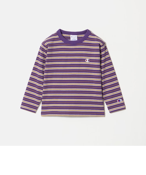 <Champion>ボーダー ロングスリーブ Tシャツ / キッズ 110cm-130cm
