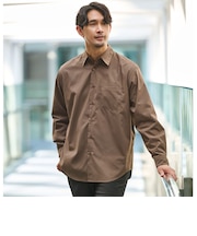 【WEB限定】JUST fit コットンライク リラックス シルエット 長袖 シャツ