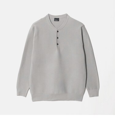 【WEB限定】ガーター編み ヘンリーネック ニット