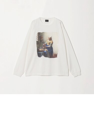 フェルメール クルーネック プリント 長袖 Tシャツ