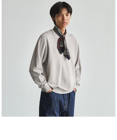 コットン カシミヤ ミラノリブ クルーネック ニット -ハンドウォッシャブル-