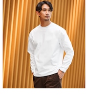 【WEB限定】JUST fit クリーン カノコ ワイド クルーネック 長袖 Tシャツ -抗菌-