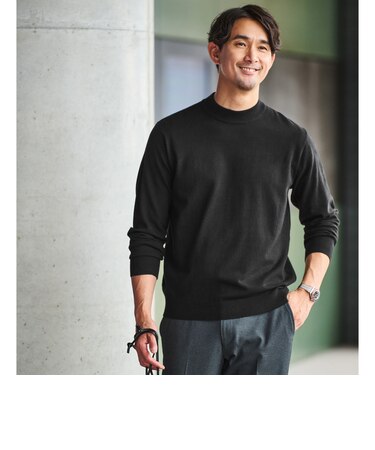 【WEB限定】JUST fit ハイゲージ ジャケイン モックネック ニット