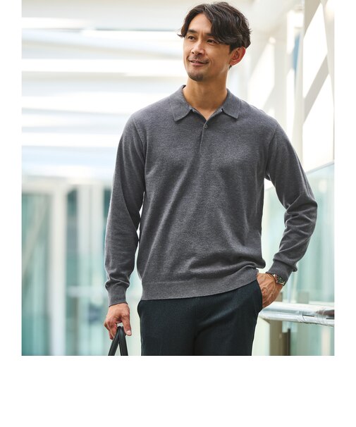 【WEB限定】JUST fit ハイゲージ ジャケイン ニットポロ