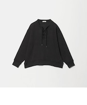 【WEB限定】<at ease>ダブルフェイス レースアップ プルオーバー カットソー