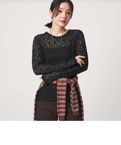 【WEB限定】＜at ease＞レース プルオーバー カットソー