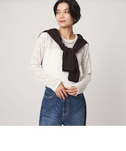 【WEB限定】<at ease>レース プルオーバー カットソー