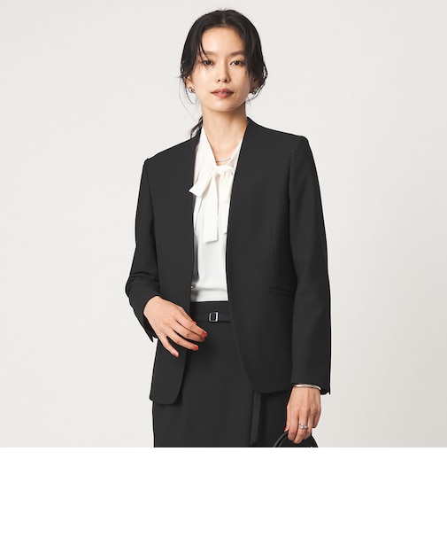 ［size SHORT/TALLあり］ライト ダブルクロス ノーラペル ジャケット