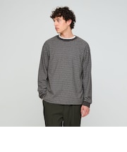 ラフ ボーダー クルーネック 長袖 Tシャツ