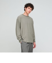 ラフ ボーダー クルーネック 長袖 Tシャツ