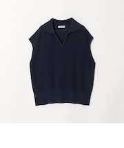 メランジ スキッパー ニット ベスト