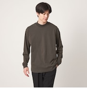 ロングファイバー クリア モックネック 長袖 Tシャツ カットソー