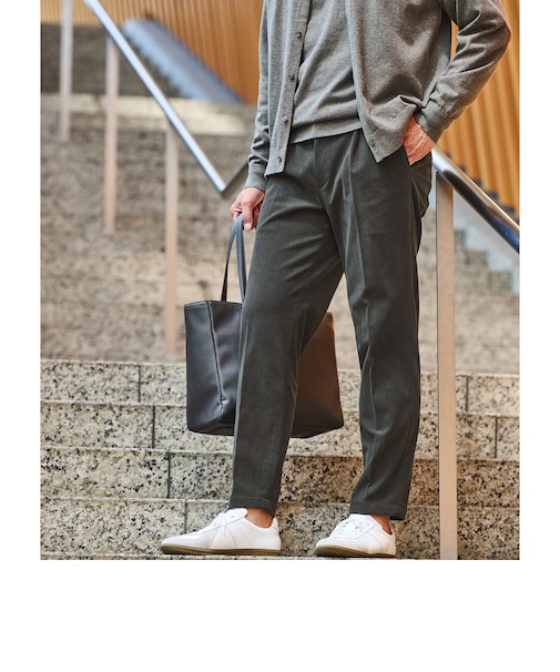 【WEB限定】JUST fit コーデュロイ 1プリーツ イージーパンツ