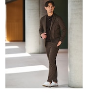 【WEB限定】JUST fit ウールライク ナロー セットアップ ジャケット&パンツ -ストレッチ-