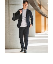 【WEB限定】JUST fit ウールライク ナロー セットアップ ジャケット&パンツ -ストレッチ-