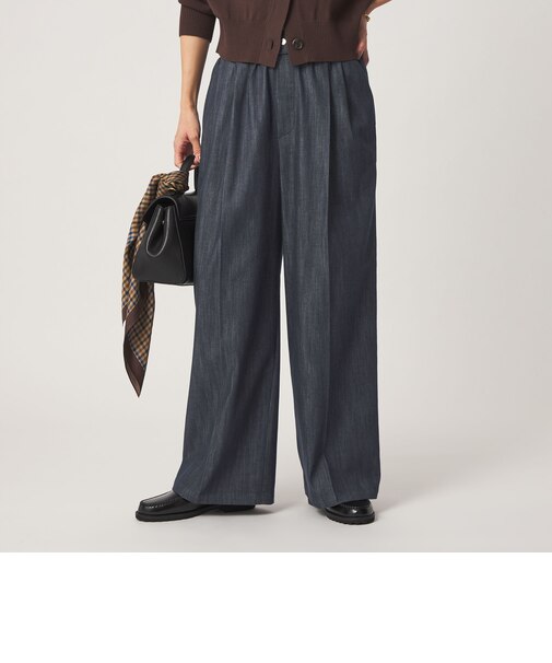 ［size SHORT/TALLあり］ニーハイワイド パンツ デニム ストレッチ