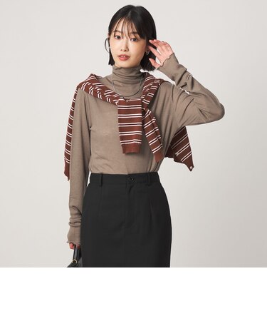 ［size SHORTあり］テレコ タートルネック プルオーバー