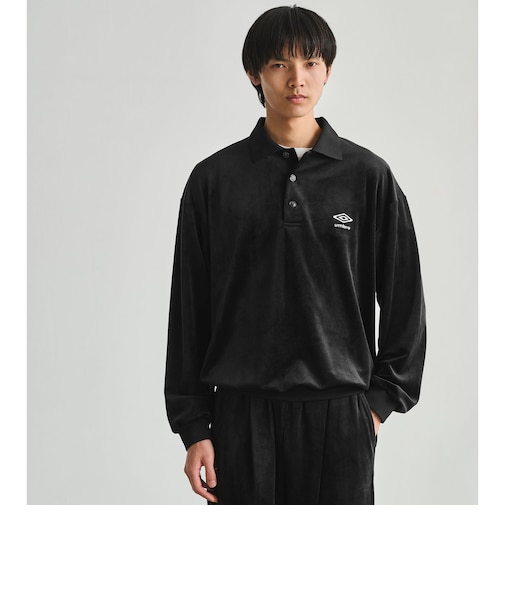 【別注】<UMBRO>ベロア 長袖 ポロシャツ