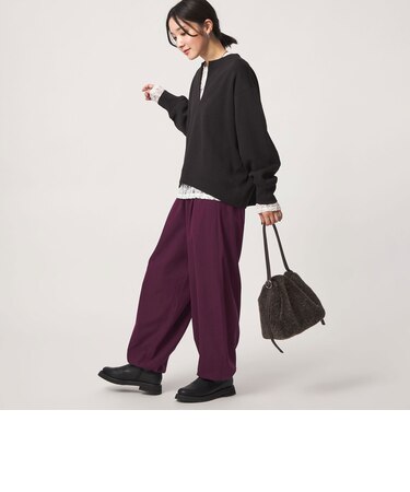 【WEB限定】<at ease> バルーン パンツ マシンウォッシャブル ストレッチ 帯電防止