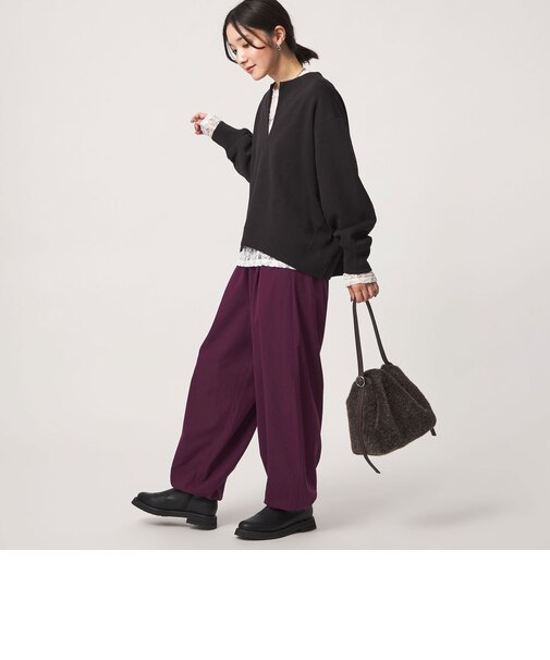 【WEB限定】<at ease> バルーン パンツ マシンウォッシャブル ストレッチ 帯電防止