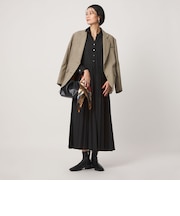 ［size SHORT/TALLあり］ワッシャー プリーツ ロングスリーブ ワンピース