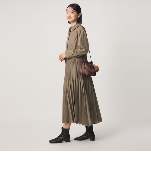 size SHORT/TALLあり］ワッシャー プリーツ ロングスリーブ ワンピース